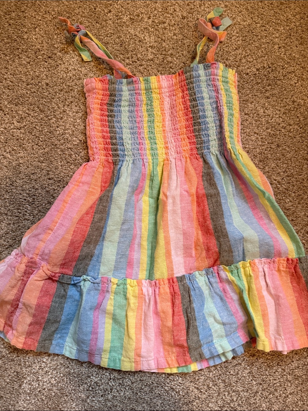 GAP Baby Pastel Rainbow Smocked Sundress